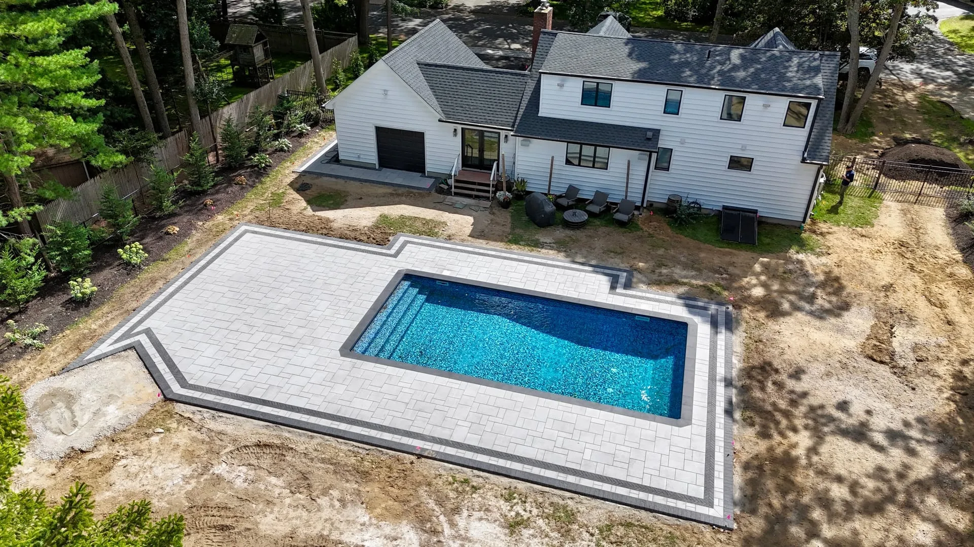 Premium pool deck and outdoor living space on North Shore estate