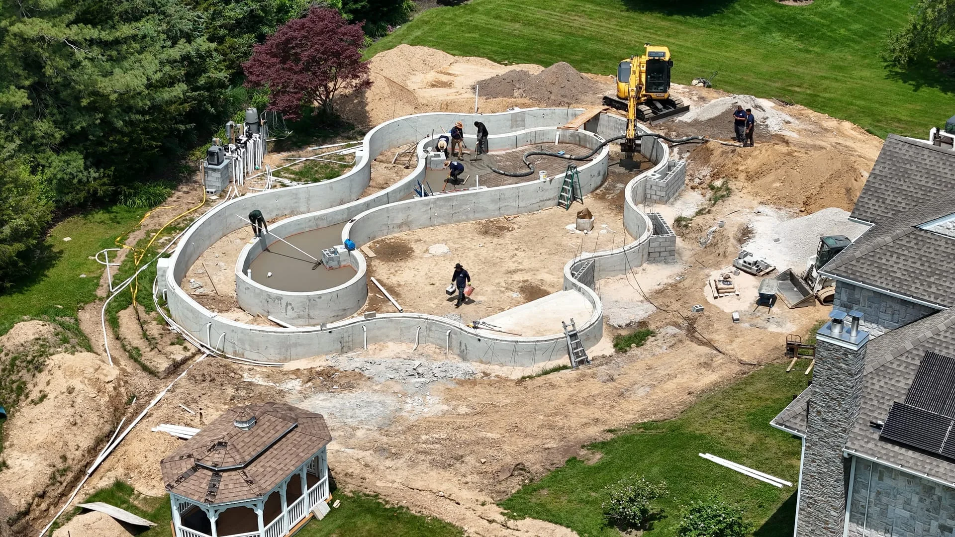 Retaining wall in East Meadow, Long Island